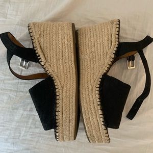 Franco Sarto Black Wedge Heels